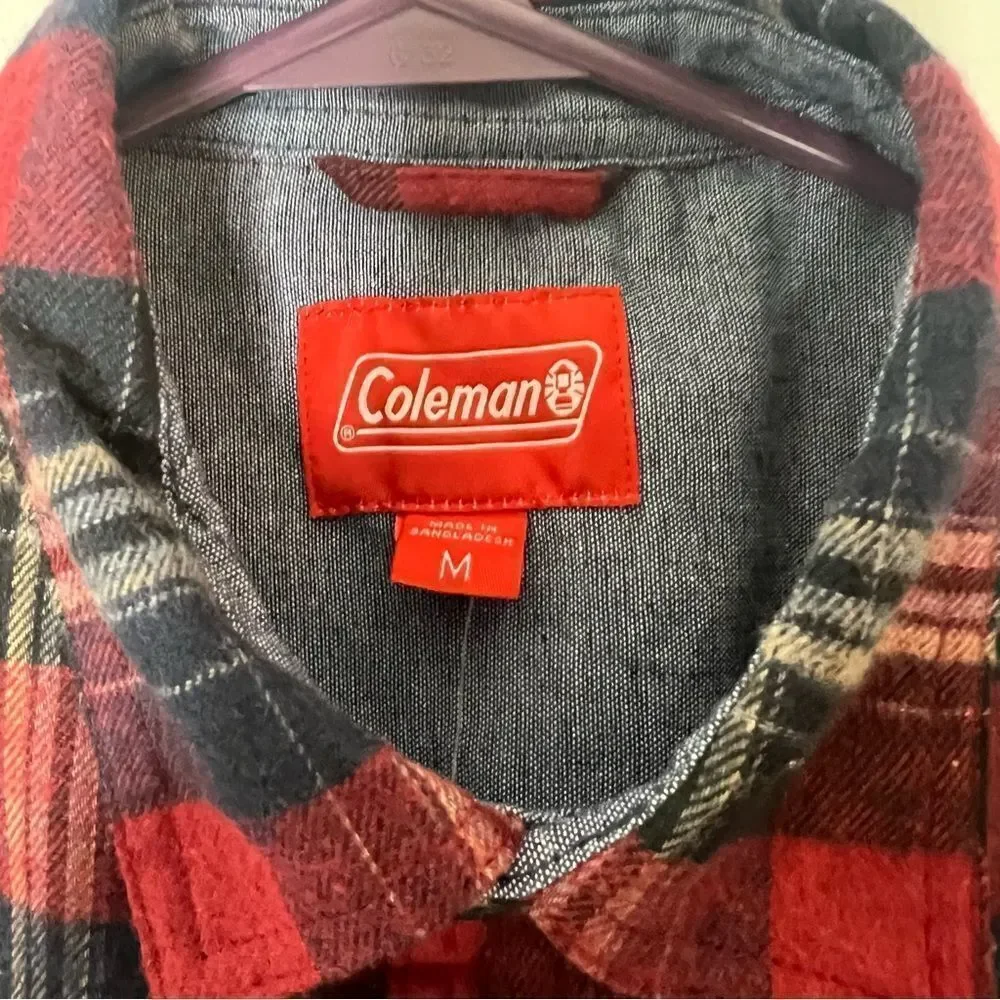 Coleman Men’s Button Down Collared Cotton Flannel Shirt NWT
